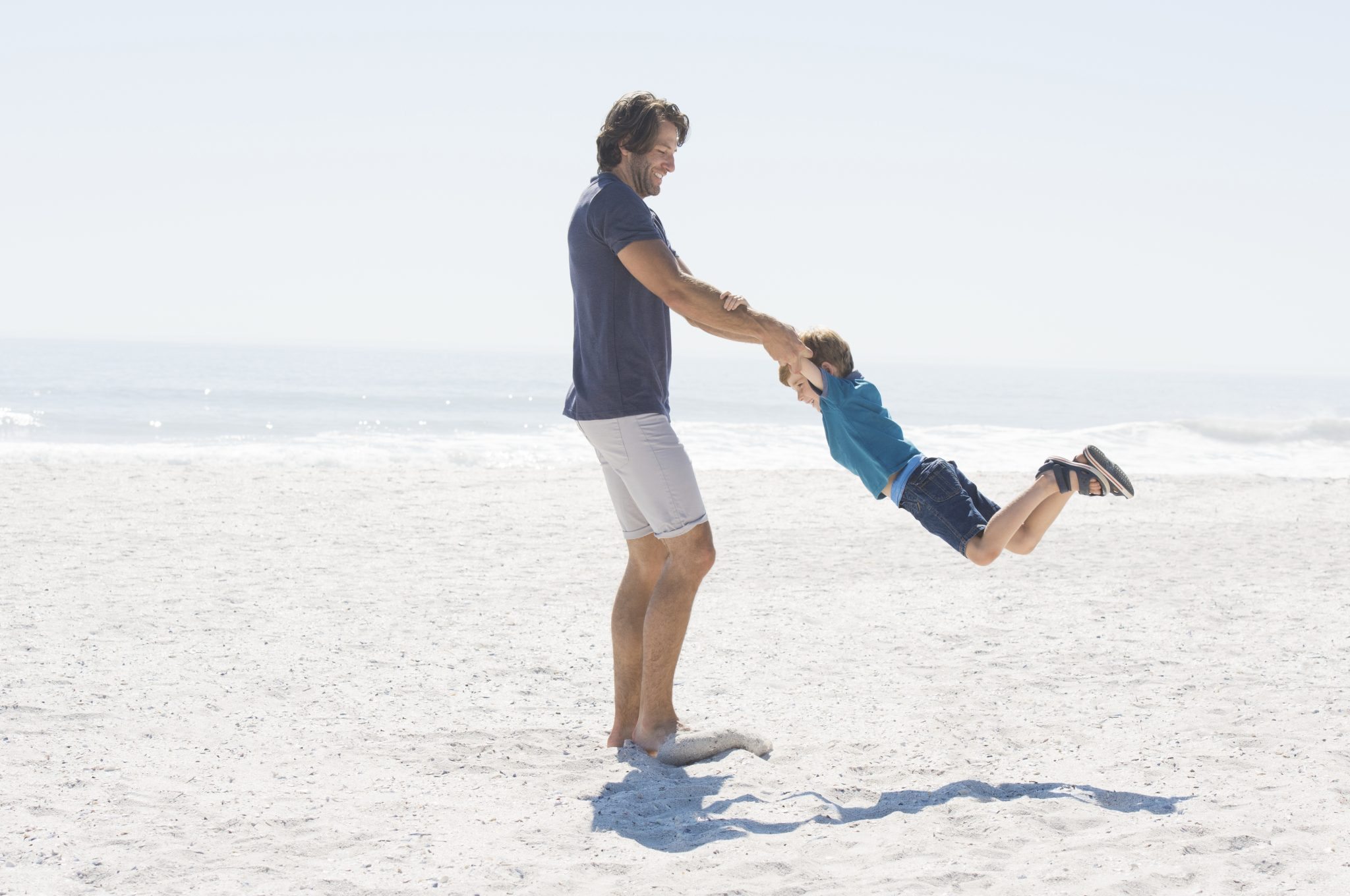 Father and son enjoying